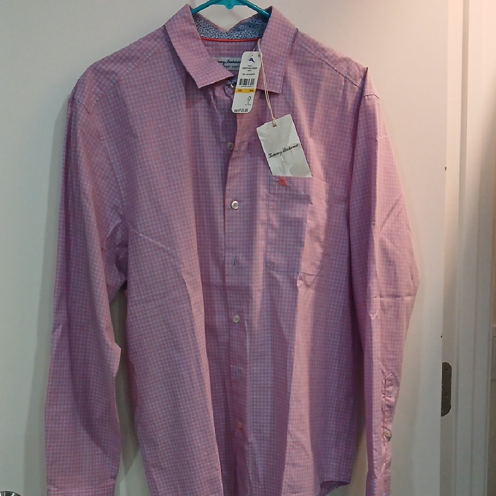 Tommy Bahama Pink Plaid Men's Shirt
